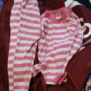 Hanna Andersson Pink and White Striped Pajama Set